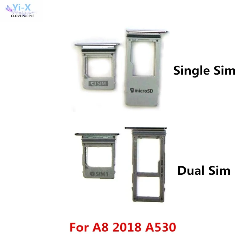 

Single / Dual SIM Card Tray Slot Micro SD Card Tray Holder Adapter for Samsung Galaxy A8 2018 A530