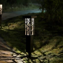 Полый резьба из нержавеющей стали Солнечный светодиодный Спайк свет Пейзаж Сад двора путь лужайка Уличные светильники на солнечной батарее заземление солнце свет