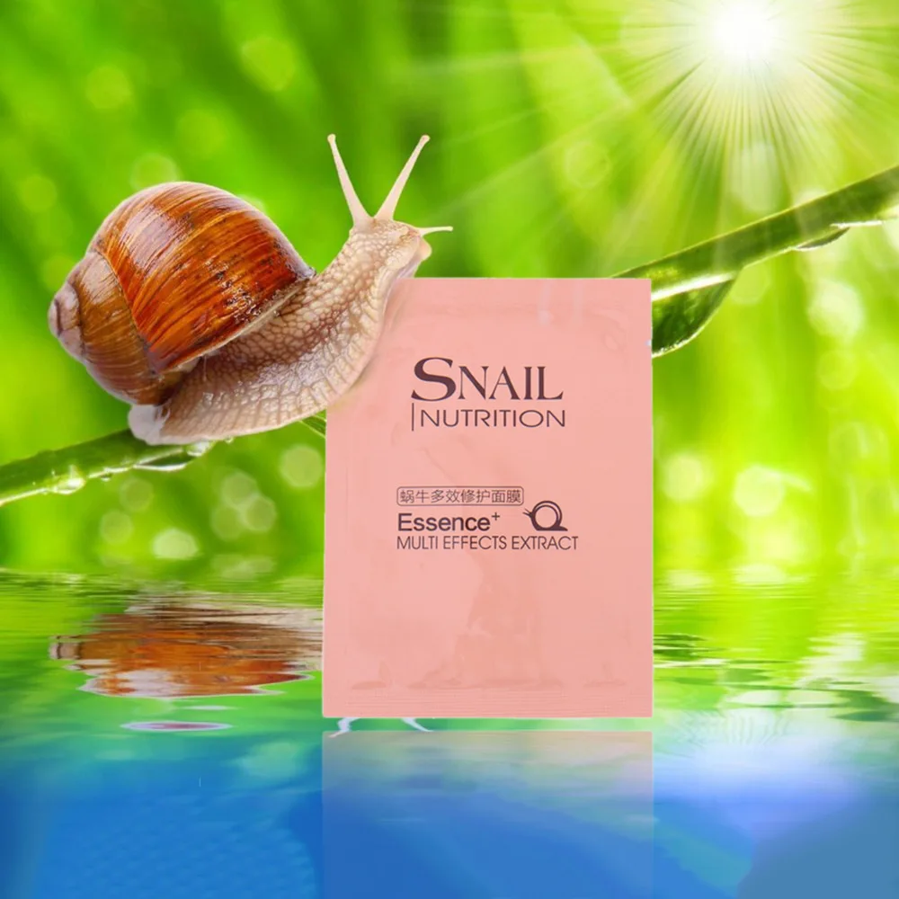 1pc Snail Essence Extract Face Maks Whitening Moisturizing Shrink Pores