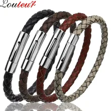 OL Stil Multicolor Edelstahl Taste Einfache Design männer Leder Armband DIY & Individuelles Logo Geburtstag Valentinstag geschenk