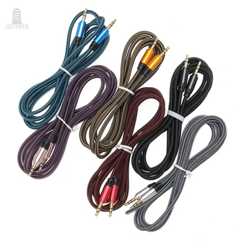 

100pcs 3.5 Jack Aux Cable 3.5mm Car fishnet Audio Cable 1.8M Gold Plated jack male to male speaker cables for Headphone Speaker