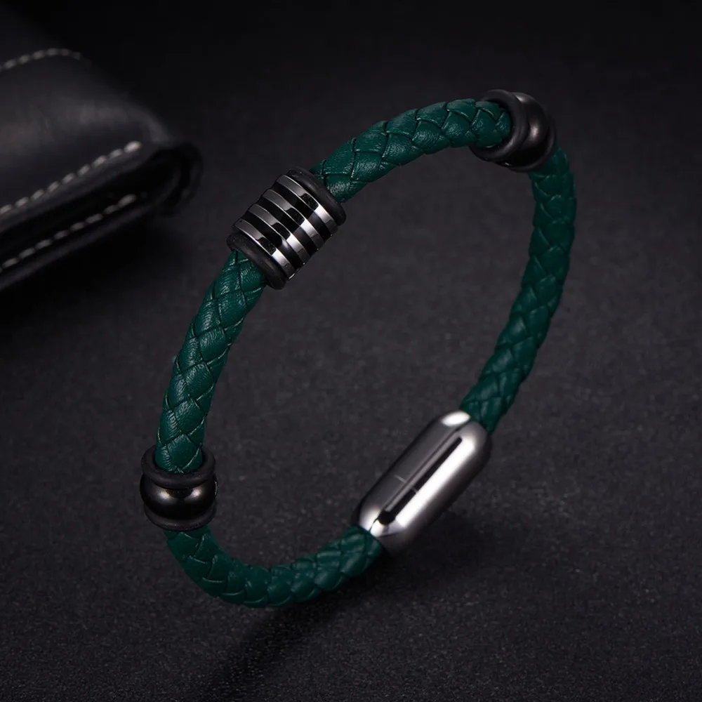 NAIQUBE мужской кожаный браслет вакуумная Кофеварка Мода браслеты для щиколоток для Для мужчин Модные украшения подарок - Окраска металла: 4