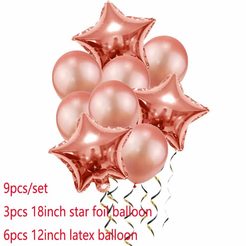 Розовое золото День рождения шары набор «С Днем Рождения» вечерние украшения для взрослых воздушный шар из фольги воздушные шарики Свадебные Globos поставки XZ - Цвет: rose gold baloon
