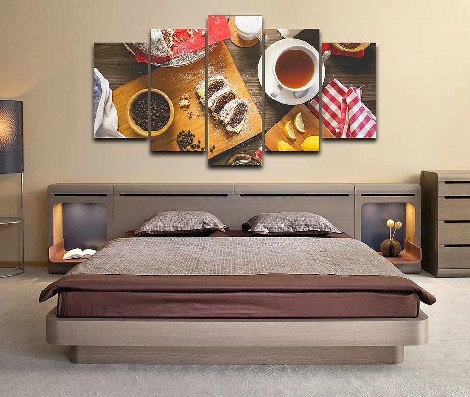 Panel-Printed-Home-Decor-Kitchen-restaurant-Giveaways-wall-sticker-5-Pieces-Canvas-Wall-Art-Coffee (4)