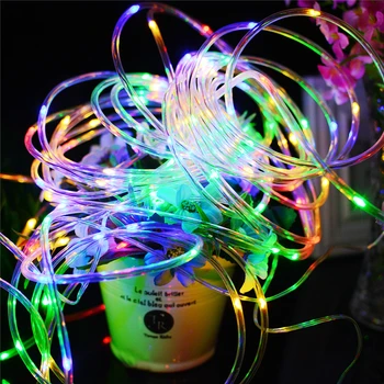 

Outdoor 10M 100LED Colorful Solar Copper Tube Wire String Lights Waterproof Fairy Light For Xmas Party Wedding Wholesale 30pcs