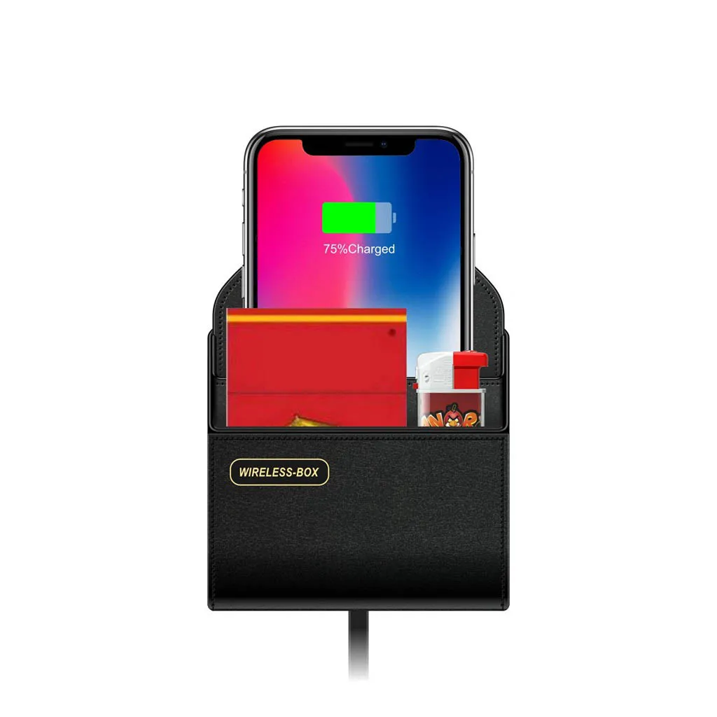 

VOBERRY Mobile Phone Wireless Fast Charger Stabilizes High-end Atmosphere Of Leather Material For Mobile Phone Receiving Box