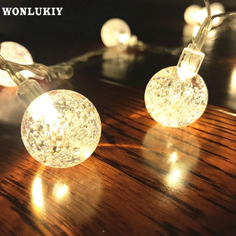 

50M 400 Bulbs Crystal Ball String Lights Waterproof Christmas Garland Light Patio Lighting for Home Garden Xmas Party Decoration