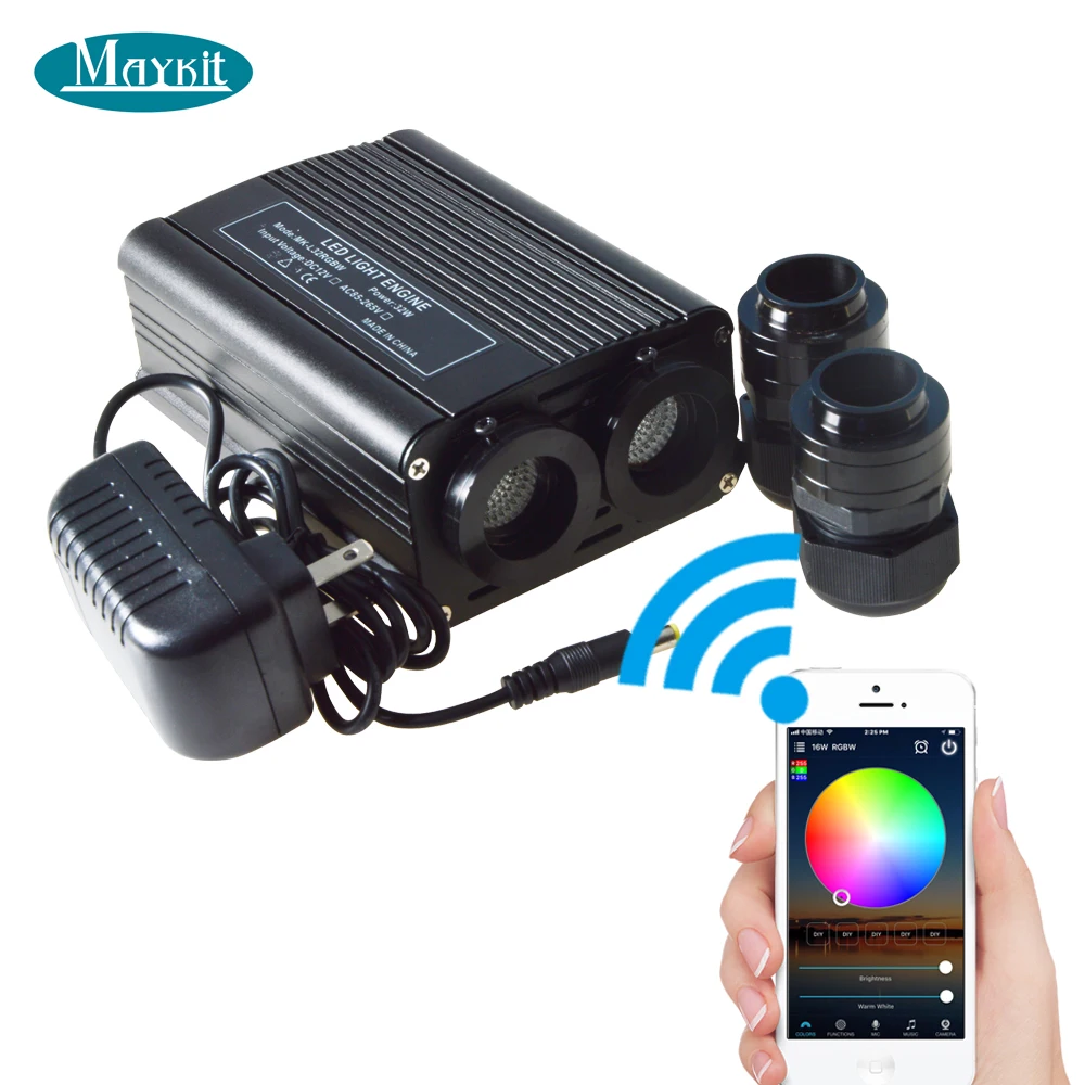  Maykit 32 watt WiFi Control smartphone APP RGB RGBW LED Fiber Optic Light Engine