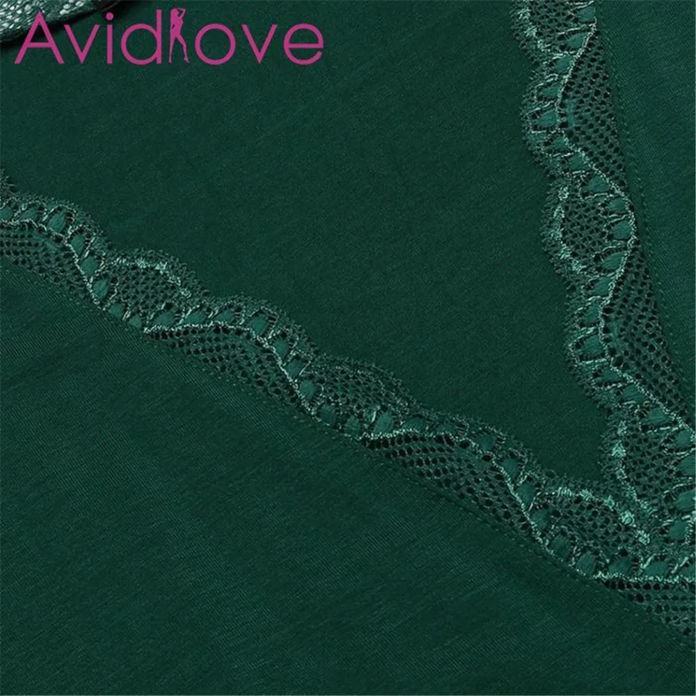 Женский Атласный халат Avidlove кружевной хлопковый ночной большого размера на