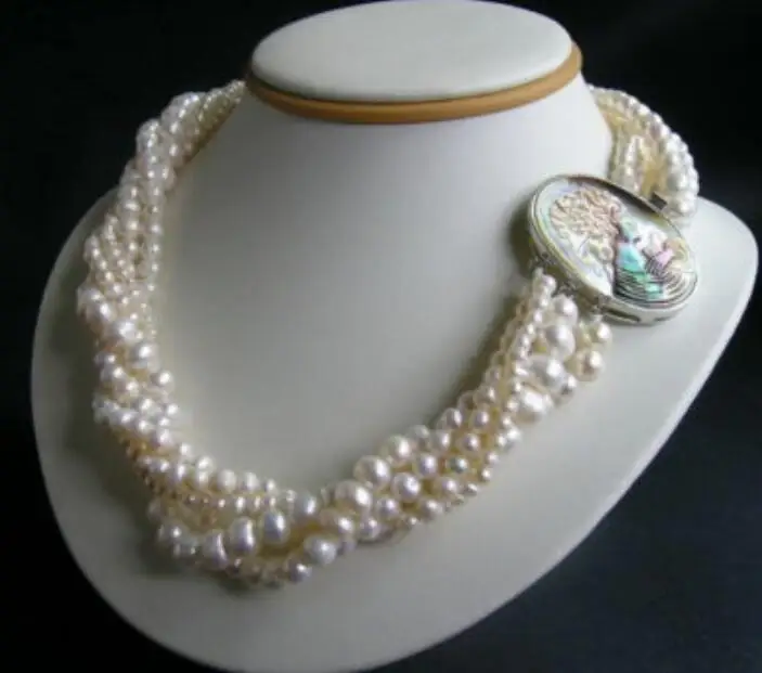 

Elegant Bababetty beautiful row White pearl necklace Cameo for women girl wedding Gift for women sterling-silver-jewelry