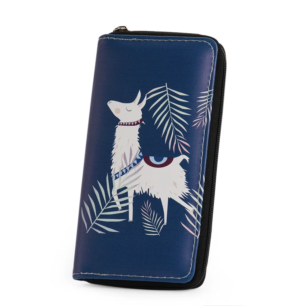 

3D Printing Alpaca Cactus Pattern Purse Women Wallet Coin Purses Party Make up Large Capacity PU Leather Handbag Card Holder Bag