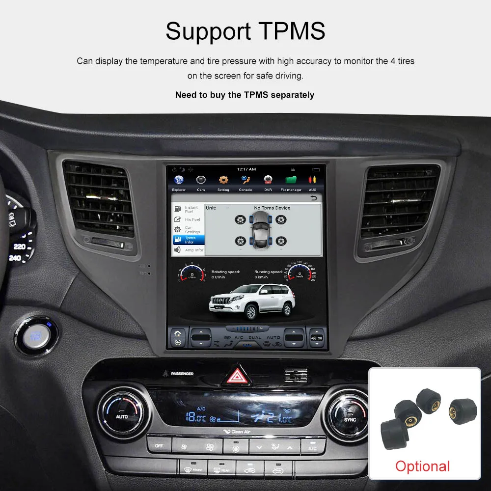 Flash Deal ZWNVA Tesla IPS Screen Android 7.1 Car No CD DVD Player Radio GPS Navigation For Hyundai Tucson 2015 2016 2017 2018 Headunit 15