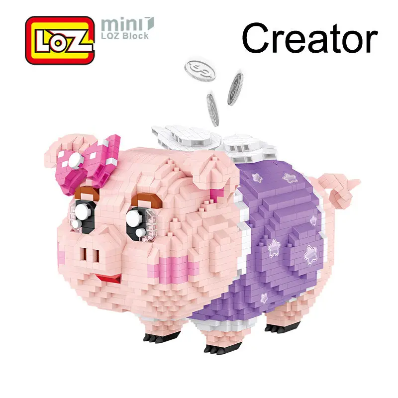 

LOZ Diamond Blocks Cartoon Piggy Coin Bank Toy Building High Quality ABS I Block Fun For Children Kid Birthday Gift