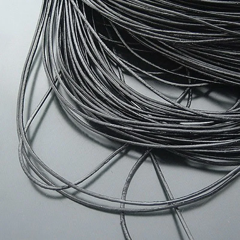 5 м Черная веревка из натуральной кожи шнурок DIY шнур ожерелье браслет ювелирные изделия Ремесло горячая распродажа