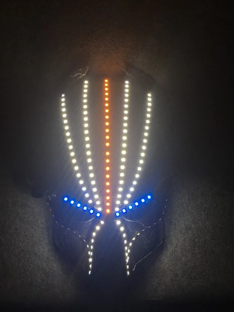 Маска «череп» на Хеллоуин светодиодный светильник вечерние Забавные Маски фестиваль Косплей Костюм поставки светящаяся маска реквизит для подсветки
