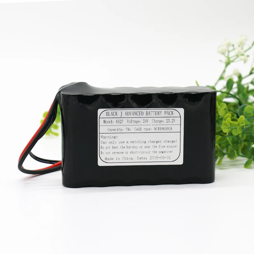 KLUOSI 24V Battrey 6S2P 25.2V 7Ah NCR18650GA Li-Ion Battery Pack with 20A Balanced BMS for Electric Motor Bicycle Scooter Etc