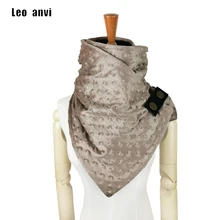 Leo anvi Новая мода echarpe hiver femme точки печати кольцо шарф полиэстер/хлопок для женщин с кнопками кожаный дизайн шарф