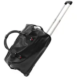 LeTrend Высокая емкость 100% PU кожаные дорожные сумки мужские деловые сумки на колесиках водонепроницаемый чемодан на колесиках