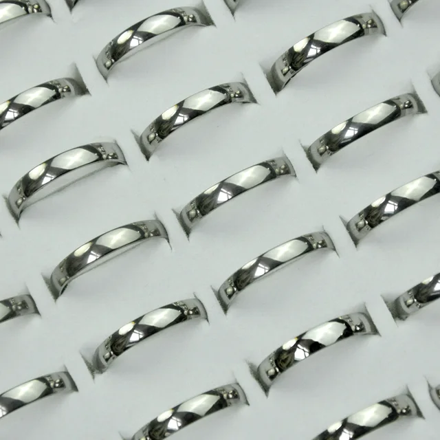 10Pcs Fashion Smooth 316L Stainless Steel Rings for Women Men Jewelry Bulk Lots 10Pcs Fashion Smooth 316L Stainless Steel Rings for Women Men Jewelry Bulk Lots
