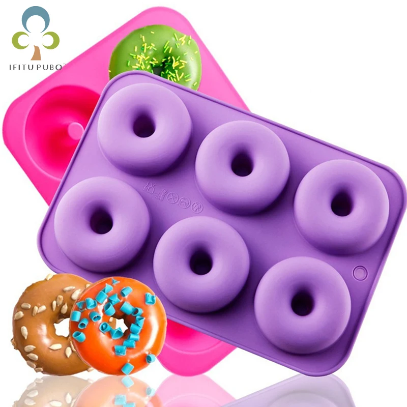 6 Cavity Silicone Donut Baking Pan Non Stick Donut Mold Safe Baking