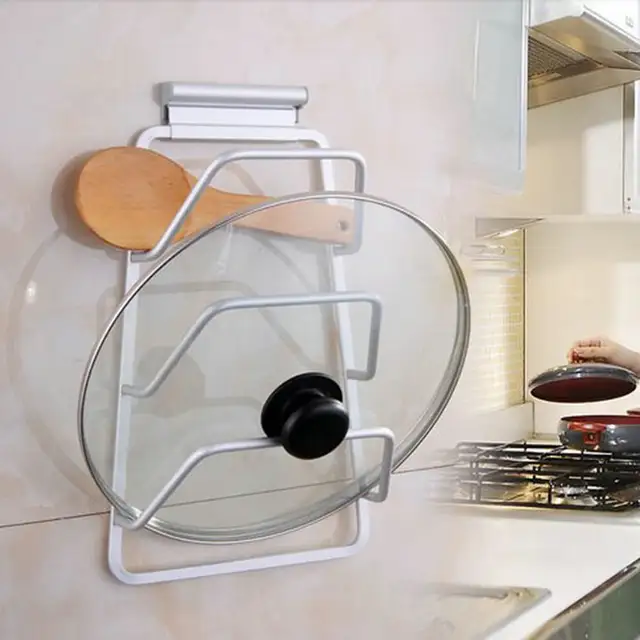 Online Shop Space Aluminum Wall Door Mounted Pan Pot Cover Lid