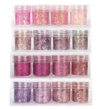 Набор из 4 10 мл массивных розовых серий для ногтей Блестящий порошок блестки порошок для украшения ногтей градиент набор ультра-тонкий блеск для ногтей