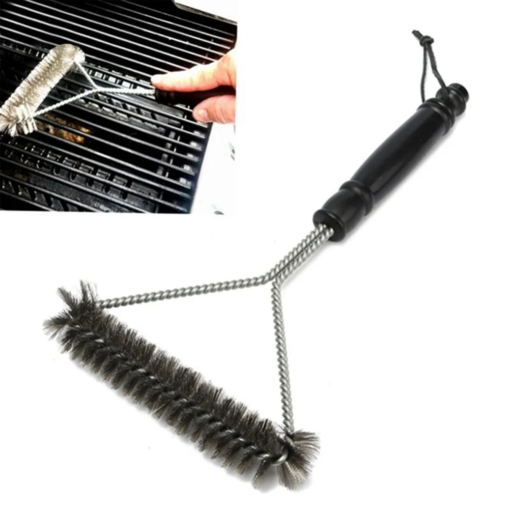 

Non-stick Barbecue Grill BBQ Brush Stainless Steel Wire Bristles Cleaning Brushes With Handle Durable Cooking Tools Hot Sale B4