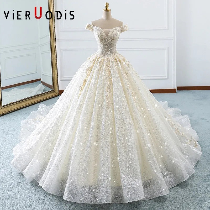 Женское платье с открытыми плечами Hochzeitskleid Bridal роскошное рукавами-крылышками 2019
