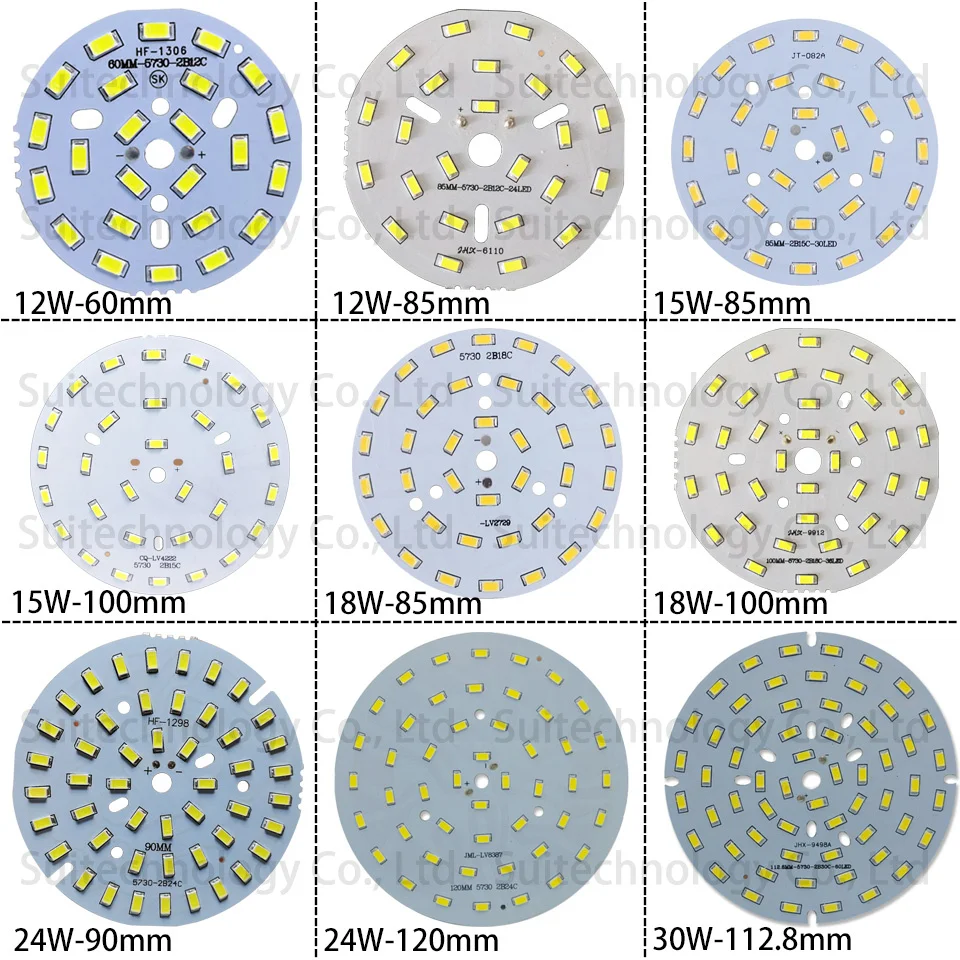 Яркость SMD5730 светильник доска, 3 Вт, 5 Вт, 7 Вт, 9 Вт, 12 Вт, 15 Вт, 18 Вт, 24 Вт 30 Вт 36 Вт УФ лампы Панель PCB с светодиодный набор «сделай сам» для потолочный светильник светодиодный лампы светильник