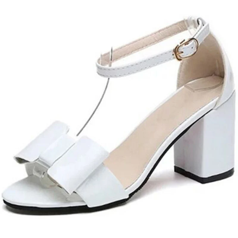 

E TOY WORD Women Sandals Plus Size 35-39 Fashion Buckle Strap High Heel Lady Pumps Woman Shoes White Gray Pink SS988