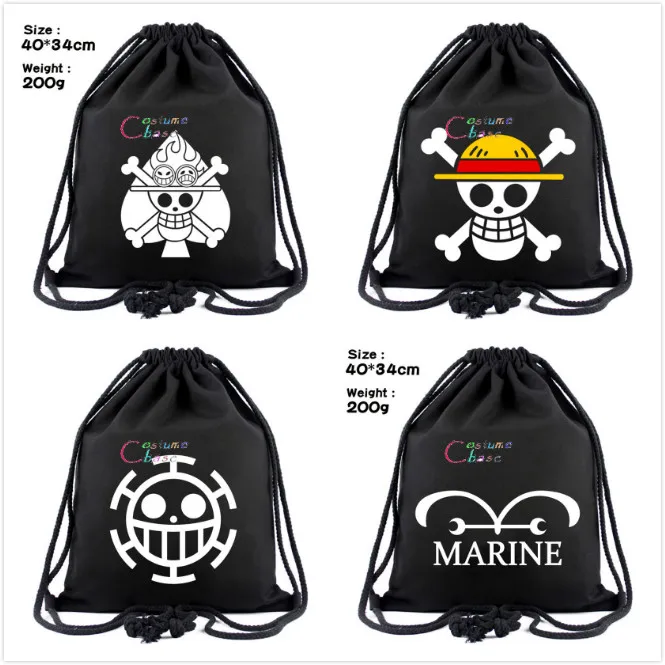 

Anime Cartoon One Piece Canvas Bag Backpack Gift Students Drawstring Pouch Cosplay Prop