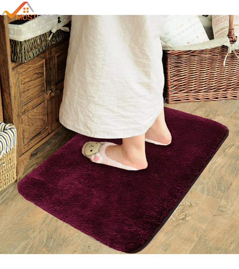 

60*90cm/23.62*35.43in area rug for bathroom Modern shaggy non slip bath mat Mechanical wash