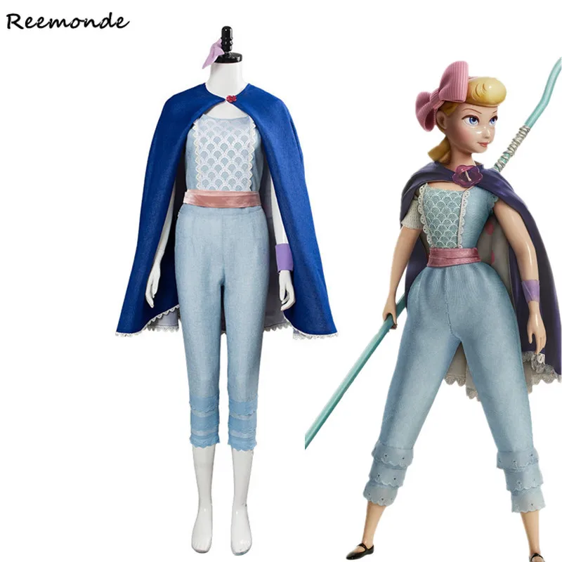 

Movie Toy Story 4 Bo Peep Cosplay Costume Shepherdess Woody Top Pants Cloak Full Set Suit Girls Woman Halloween Carnival Clothes