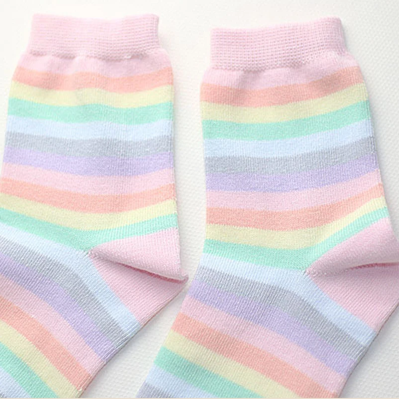 0 стоимость доставки Элегантные женские милые радужные носки весна осень длинные носки мягкие Повседневные носки
