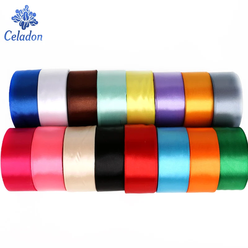 

25 Yards Pink Silk Satin Organza Polyester Ribbon For Sewing Wedding Party Handmade Christmas Decoration Webbing Gift