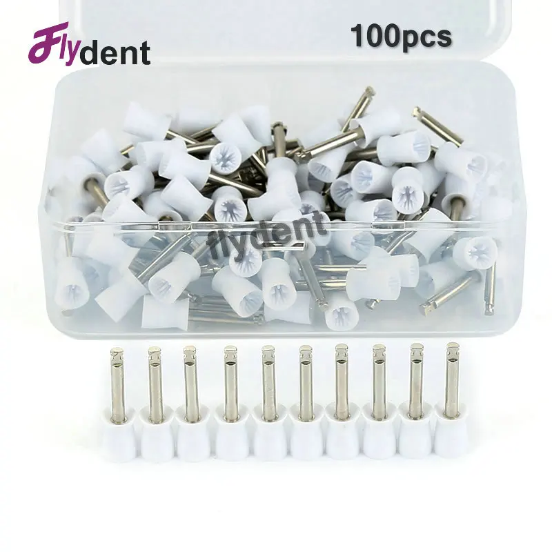 100pcs Dental Prophy Cup Dental Material Metal Rubber Polishing Brush