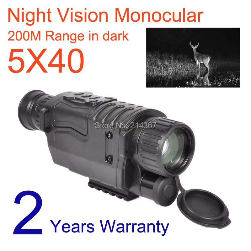5x40 Zoom Video Record Tactical Night Vision Scope Device Digital Monocular Scope