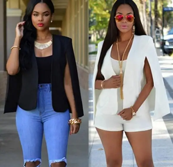 

2018 Spring and autumn sexy fashion black and white two-color hot sell European and American women's suit blazers