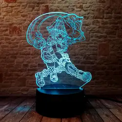 Кирисаме Мариса Аниме Фигурка модель 3D Иллюзия светодиодные лампы цветной ночник освещения дождь Мариса Фигура Конструкторы