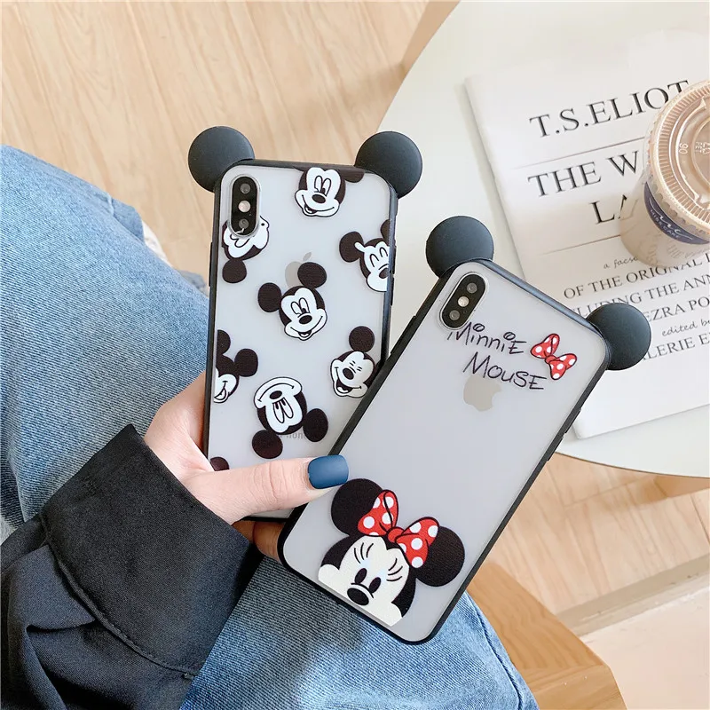 Super Cute Cartoon Cute Minnie Soft Siliocne Case For iPhone 7 8 6 6S Plus X XS Max XR Funda Ultrathin Cover Phone Cases