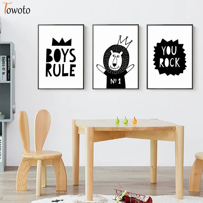 

Lion Print Quotes Posters Cartoon Canvas Painting Boys Nursery Decor Kids Room Decorative Wall Pictures Minimal Scandi Wall Art