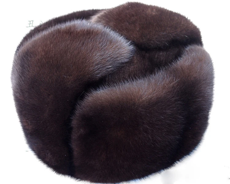 Autumn and winter mink fur casual hat mink hat fur hat lei feng real fur cap for man FREE SHIPPING mens leather bomber hat Bomber Hats