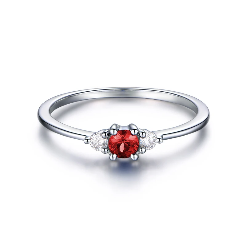 QYI 0.8ct кольцо с круглым вырезом из стерлингового серебра 925 пробы имитация рубина