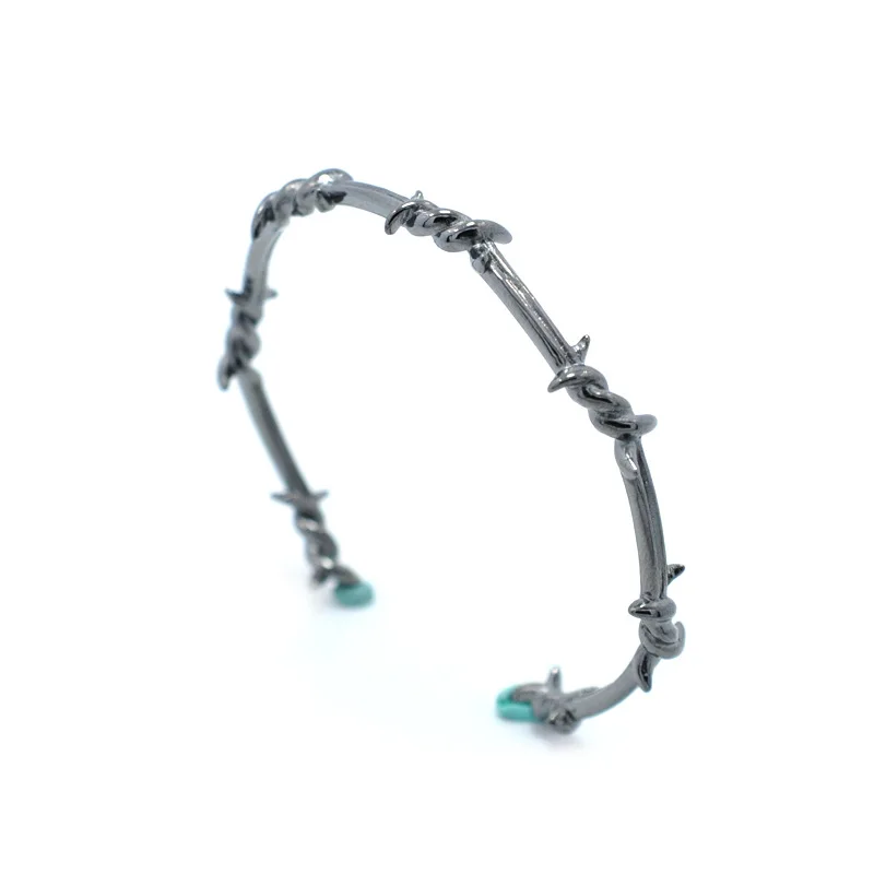 

Wire Screw Bracelet Male Bracelet&bangle Barbed Twist Thorns Geometric Creative Men Bracelet Cuff Pulseras Bijoux Jewelry