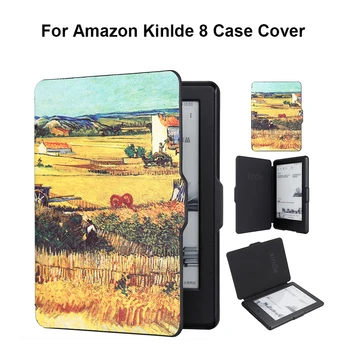 

For Amazon Kindle 8 Case 2016 Model Van Gogh Design Skin Auto Wake Up/Sleeping 6 Inch Case With Screen Protector Gadget of Cover