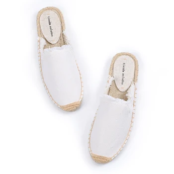 Zapatos De Mujer Pantufas Tienda Soludos Women's Frayed Mule Canvas Rubber Solid Spring/autumn Slippers Slides Sandals Shoes 1