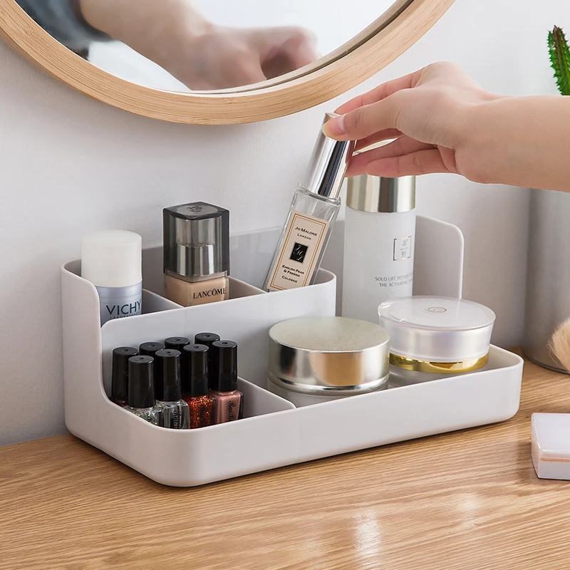 

Multifunctional Plastic Makeup Organizer Storage Box Desktop Organizer Drawer Jewelry Case Cosmetics Cotton Swabs Holder
