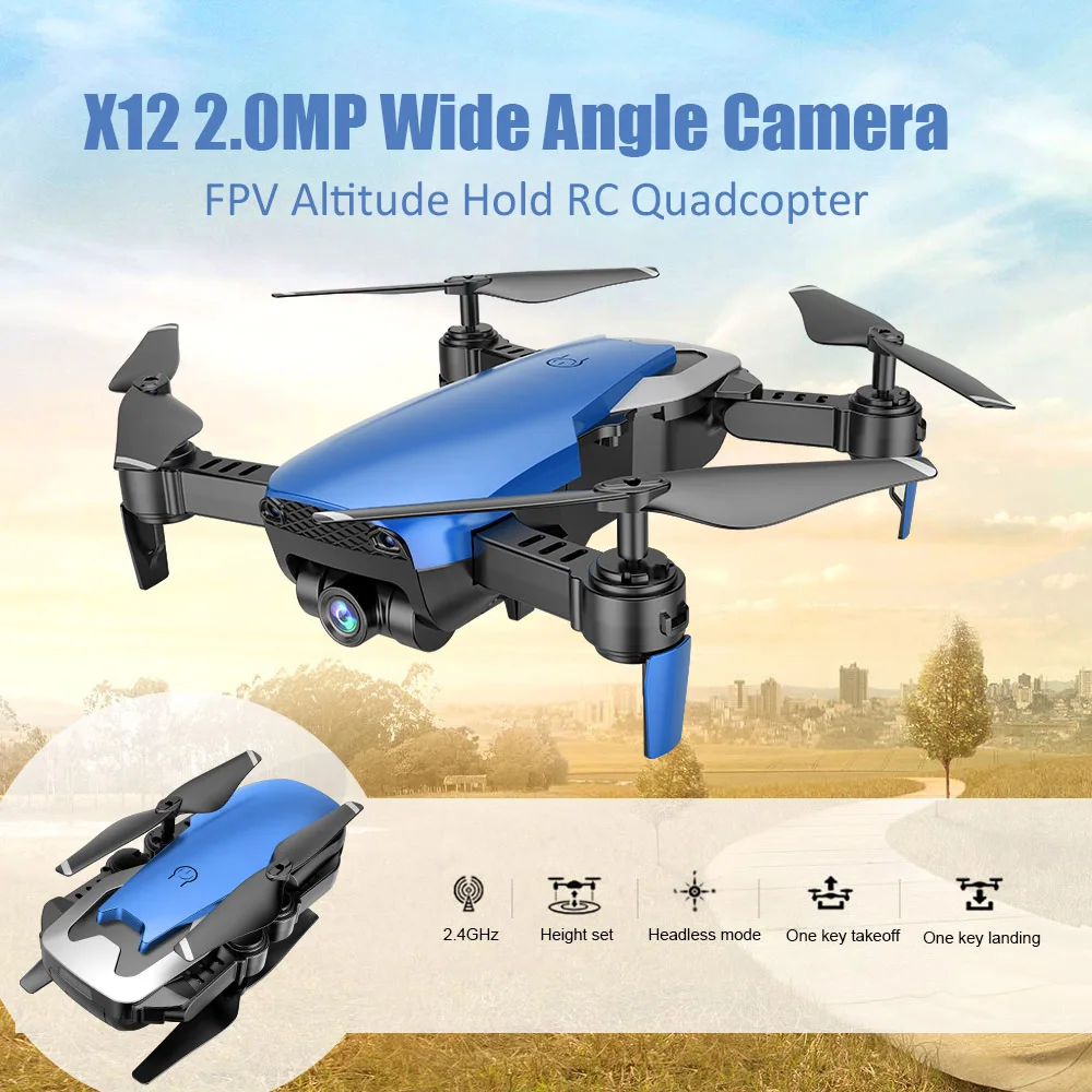 Новейшая X12 0.3MP 2.0MP широкоугольная камера RC самолет WiFi FPV Дрон RC вертолет удержание высоты RC Квадрокоптер VS E58 XS809HW