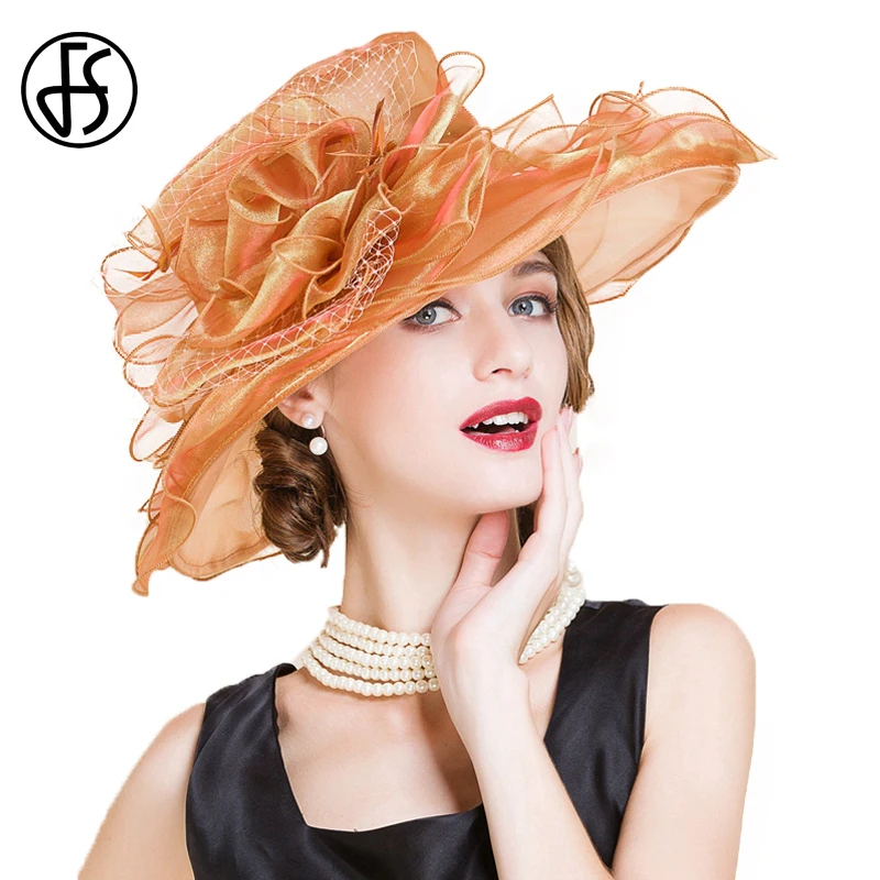 Buy FS Ladies Wedding Hats Summer Large Wide Brim