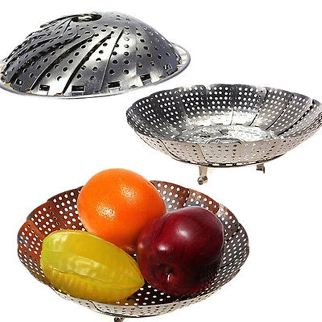 

2016 Popular Cookware Stainless Steaming Basket Stainless Steamer folding Food Fruit Vegetable Dish Steamer